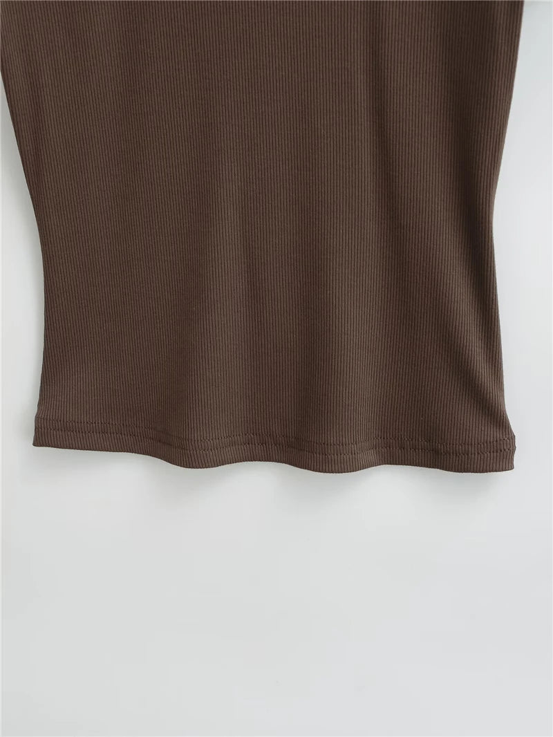 LUNDUNSHIJIA 2025 Summer Sexy Women Basic Small O-neck Short Sleeve T-shirt Ladies Slim Elasticity Cotton Short Style Tee Tops