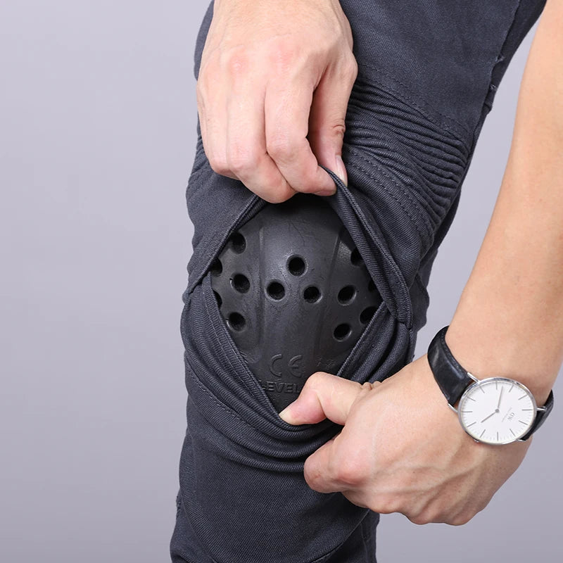 New Motorcycle Riding Pants Outdoor Men Women Leisure Elastic Moto Jeans Motorbike Trousers With Knee Hip Pads Protective Gear