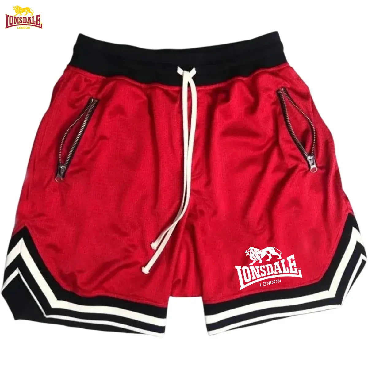 LONSDALE 2026 Novos Shorts de Basquete Esportivos Masculinos de Verão Casuais Soltos Respiráveis em Tela Moda Hip Hop