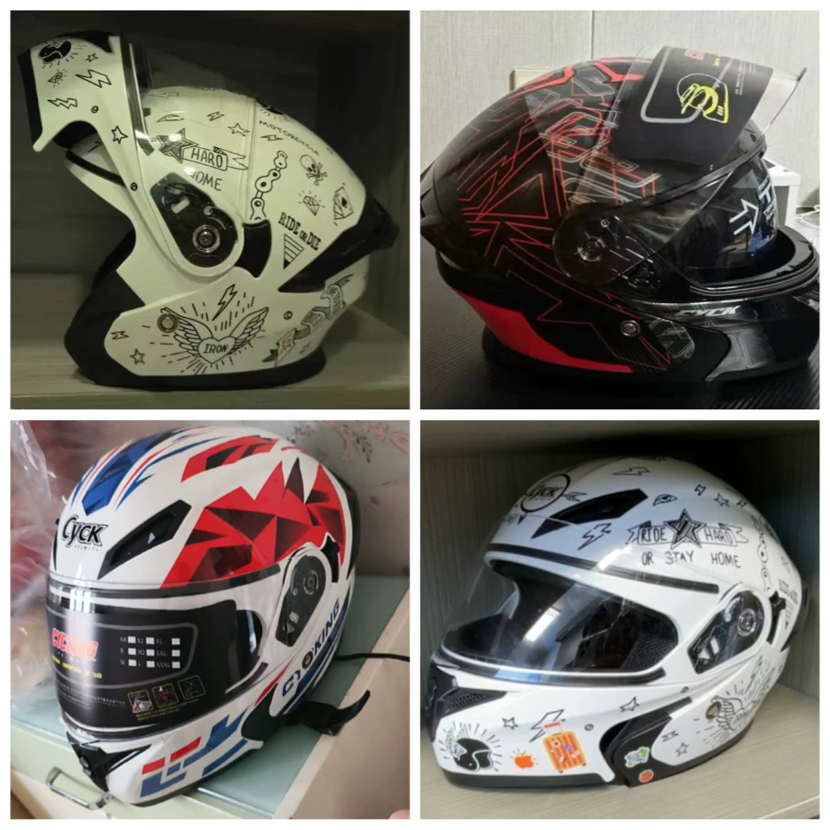Motorcycle Helmet Men's and Women's Flip Face Helmet Double Mirror Semi Full Coverage Motorcycle Personality Capacetes De Moto