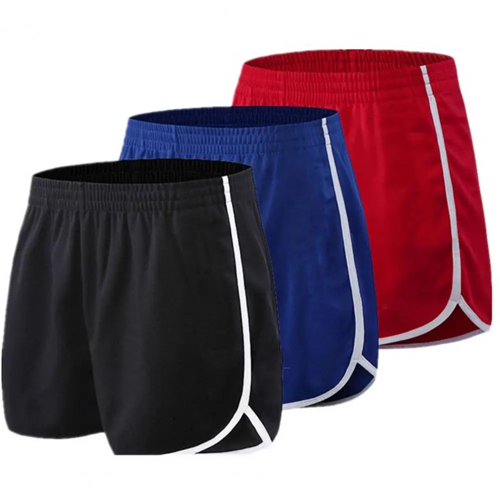 Above Knee Men Shorts Men's Summer Drawstring Shorts Elastic Waist Loose Length Beach Trousers Daily Casual