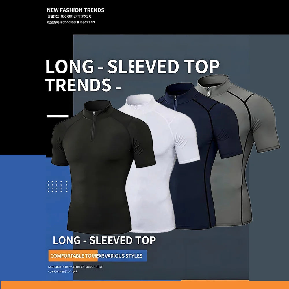 2025 Men's Bat Print Compression Shirt Quick Dry T-Shirt Gym Running Jersey Breathable Short Sleeve S-3XL