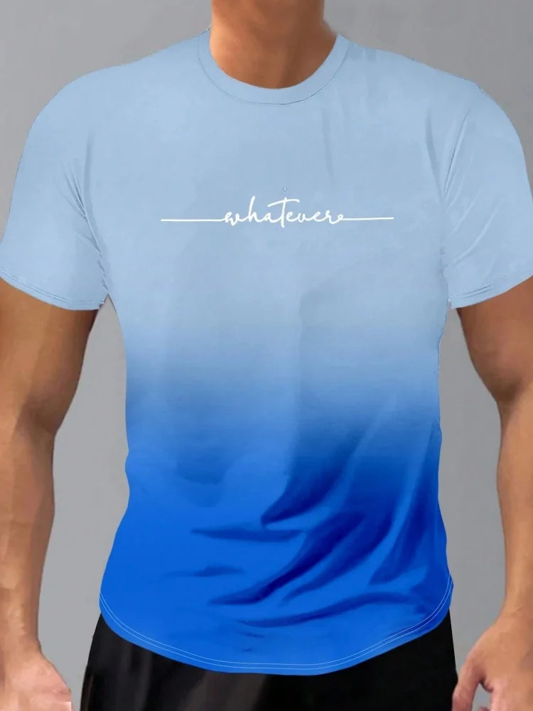 Men's Short Sleeve Summer Outdoor Breathable Round Neck T-shirt Short Sleeve Classic Stripe Pattern Large Size Loose Men's short