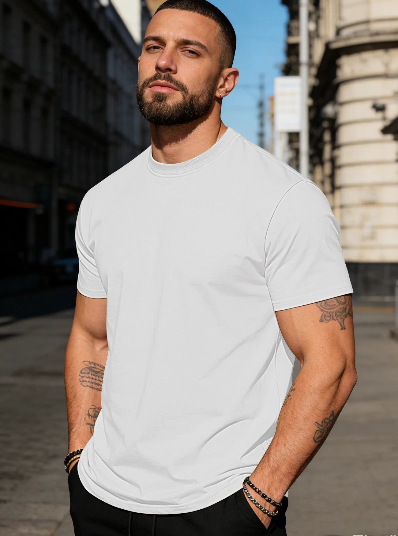 Summer Casual Comfortable Men's T Shirt Fashion Round Neck Short Sleeve Tops Simple Solid Color Oversized T-shirt Daily Clothing