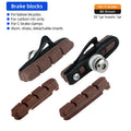 Road Bike Carbon Wheel Rim C/V-Brake Pads W/ 55mm Detachable Rubber Composite Inserts Low Noise All Weather Use Braking Blocks