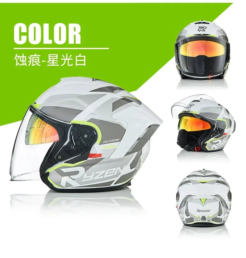 Lightweight Ventilated 3/4 Open Face Helmet DOT ECE Approves Motorbike Scooter Scooter Half Helmet Open Face Casco Moto