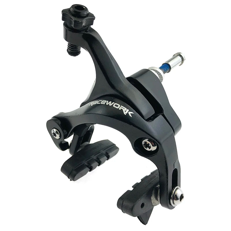 Aluminum Dual Pivot Side Pull Brake Calipers, Front & Rear Road Bike Racing Brakes with Brake Pads