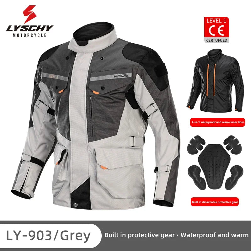 LYSCHY Motocross Jacket Pants Winter Warm Waterproof Motorcycle Riding Jacket Men Women Outdoor Off-Road Motorbike Rally Jacket