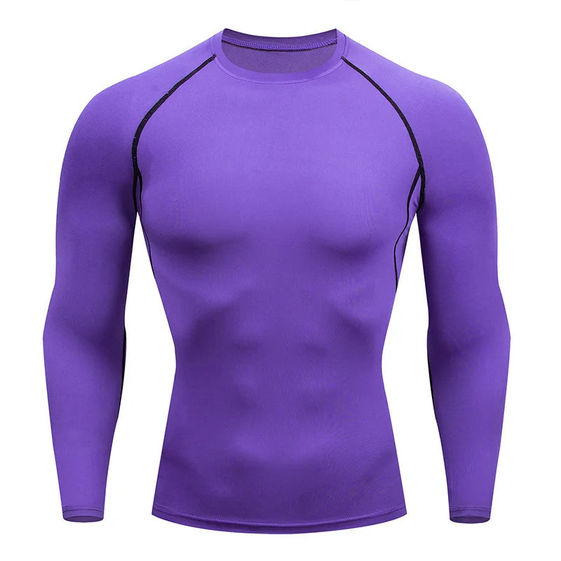 Autumn Winter Compression Shirt Long Sleeve Casual Slim T Shirts For Men Quick Dry Football Tops Gym Sport T Shirt Man Clothing