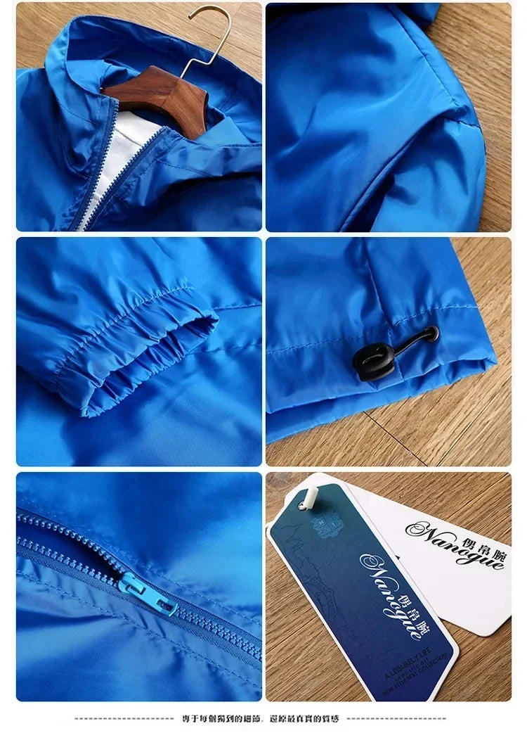 Men's Slim-fit Hooded Jacket Is Available in Various Sizes and Is Perfect for Casual Daily Wear with Its Printed Design Spring