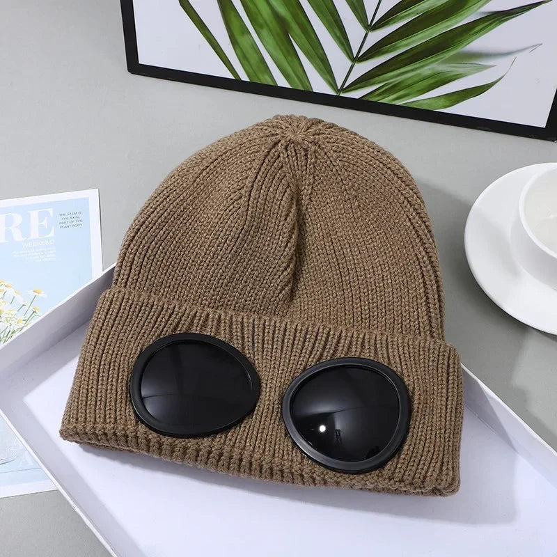 Warm Ski Mask Hats Caps Women Men Winter Windproof Glasses Knitted Beanie Outdoor Ear Protection Sports Cold Caps Garros