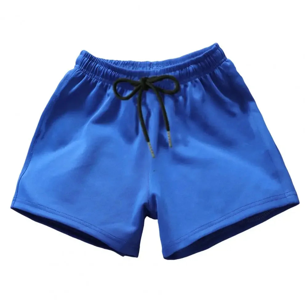 Men's Sports Shorts Elastic Waist Drawstring Gym Short Pants Solid Drawstring Waist Outdoor Shorts Running Shorts Beach Pants