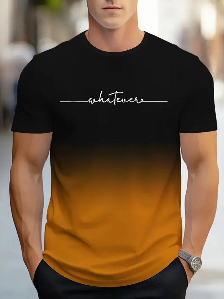 Simple Printed Men's Clothing Fashion Oversized Men's T-Shirt Summer Outdoor Breathable Men Top New Round Neck Men Short Sleeve