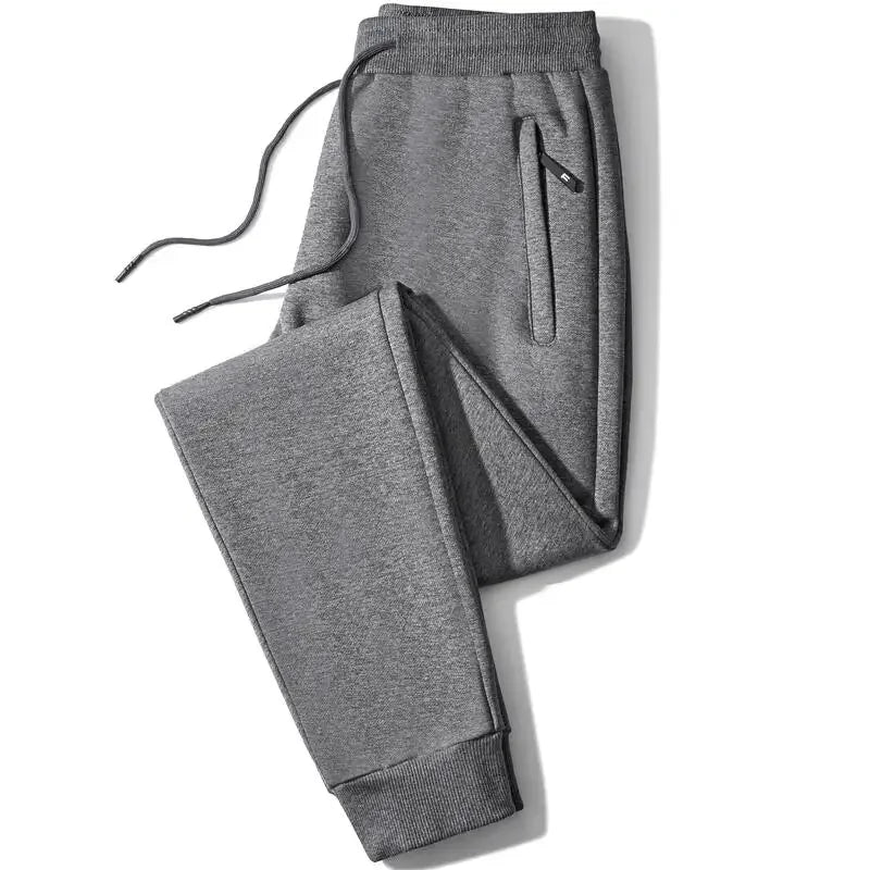 Men's Casual Straight Leg Pants Spring Autumn Loose Fit Fce Lined Bla ey Versatile Winter Trendy Brand Sweatpants
