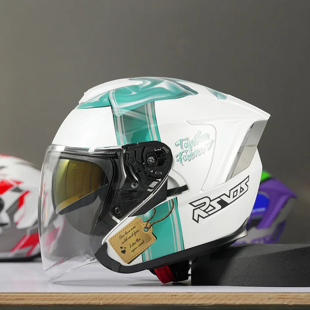 Lightweight Ventilated 3/4 Open Face Helmet DOT ECE Approves Motorbike Scooter Scooter Half Helmet Open Face Casco Moto