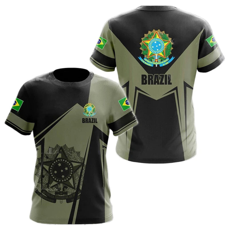 Brasil Totem Graphic T Shirt for Men 3D Printed Football Sports T-shirt Fashion Boys Streetwear Summer Quick Drying Short Sleeve
