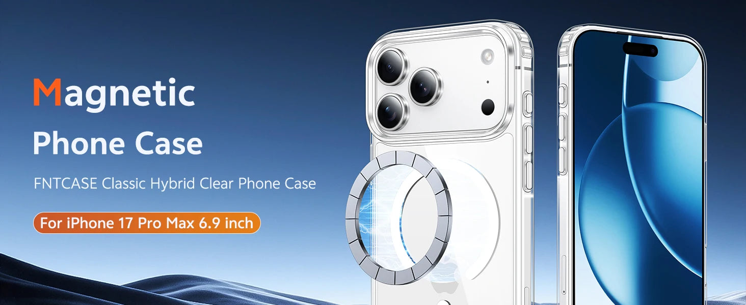 Original Magnetic Transparent Phone Case, Silicone Case for iPhone 17 Air 16 15 14 13 Pro Max Plus 16E Magsafe