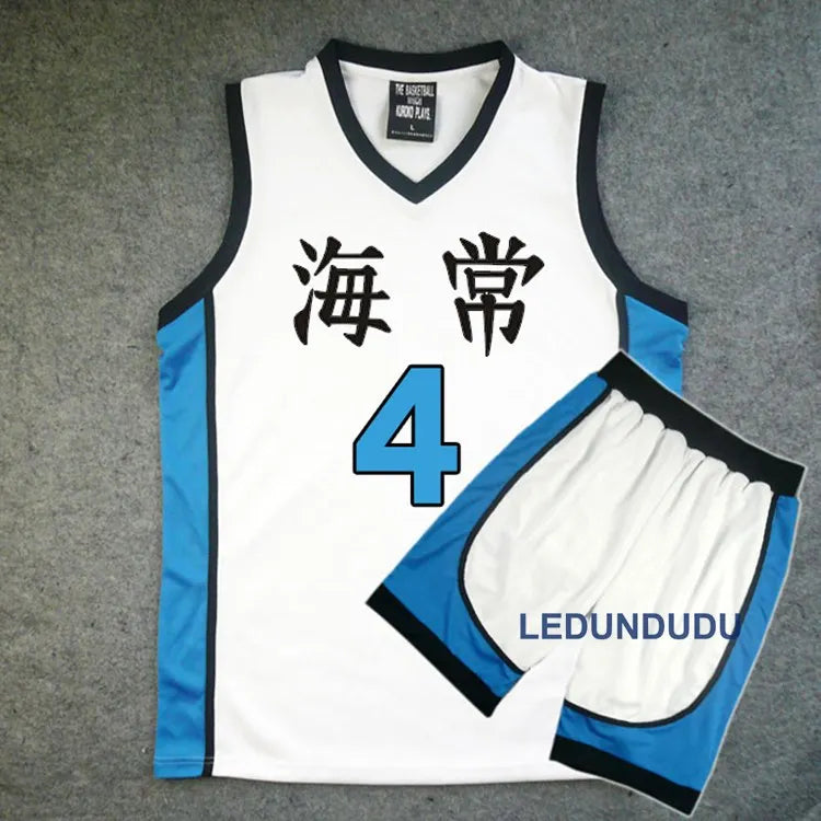 Japan Anime Basuke Cosplay Kaijo School Uniforms Kise Ryota Men Basketball Jersey Sportswear T-shirt Shorts Set