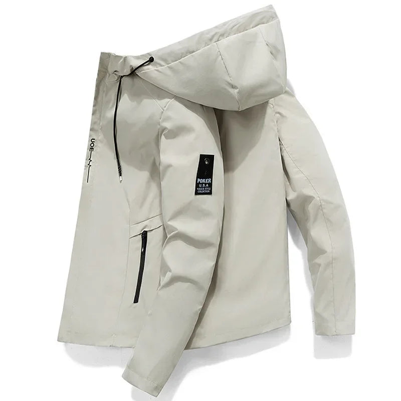 Trendy Men's Workwear Jacket NewNew sty Style Spring Autumn Korean Version Versatile Top Casual Hooded Jacket Machine Embroidery