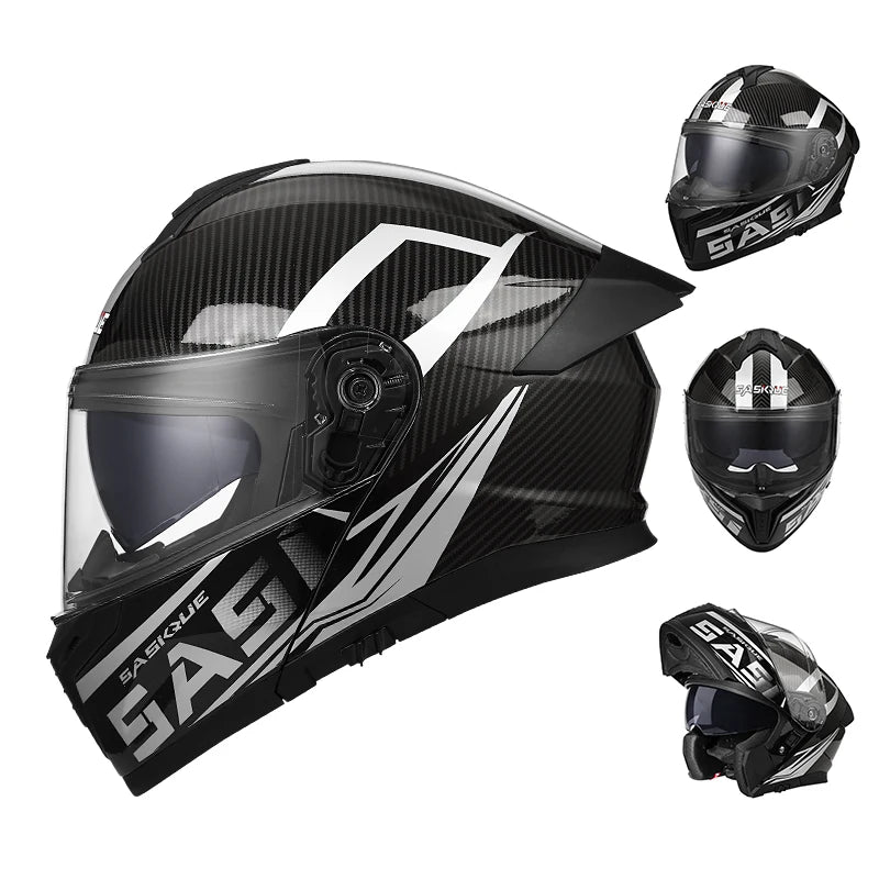 New Flip Up Motorcycle Helmet Dual Lens Sun Visor DOT Certified Bluetooth Compatible Unisex Adult Motorbike Full Face Helmet