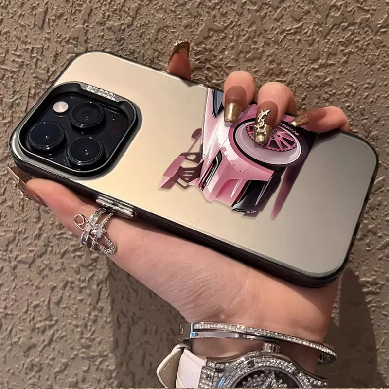 Cool Purple Sports Car SPEED Print Phone Case For iPhone 17 16 15 14 13 12 11 Pro Max JDM Racing Style Wrap Phone Cover For Men