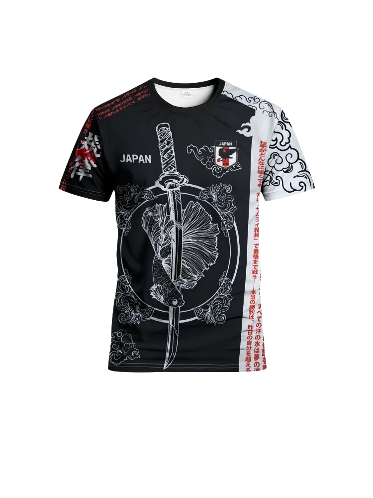 Japanese special edition men's football uniform round neck comfortable sports top sweat-absorbent breathable Japanese martial 26