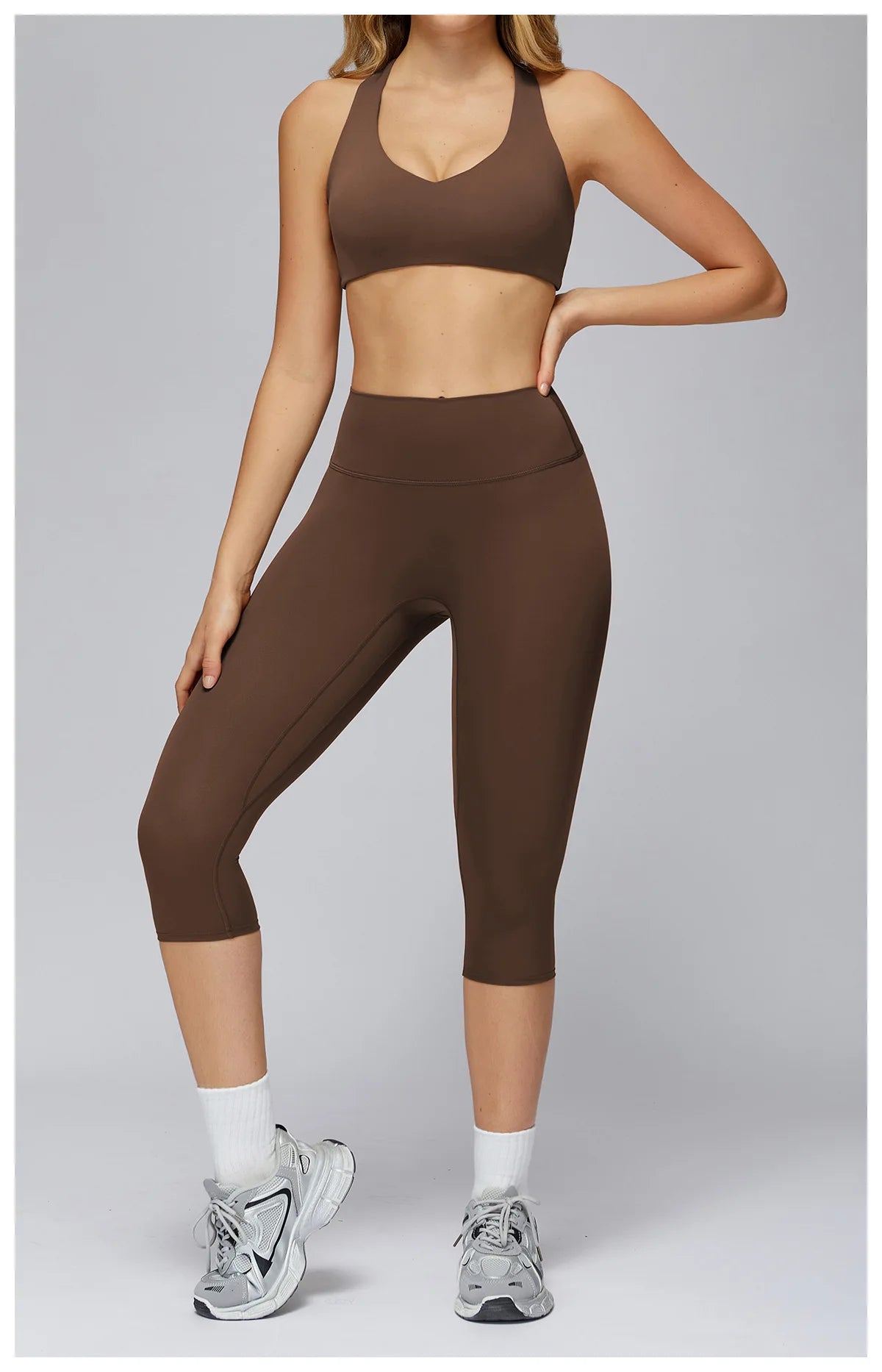 Yoga Set 2 Pieces Sports Outfits Female Clothing Fitness Vest Sportswear Women Tracksuit High Waist Leggings Sport Bra Yoga Suit