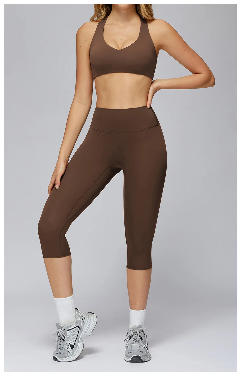 Yoga Set 2 Pieces Sports Outfits Female Clothing Fitness Vest Sportswear Women Tracksuit High Waist Leggings Sport Bra Yoga Suit