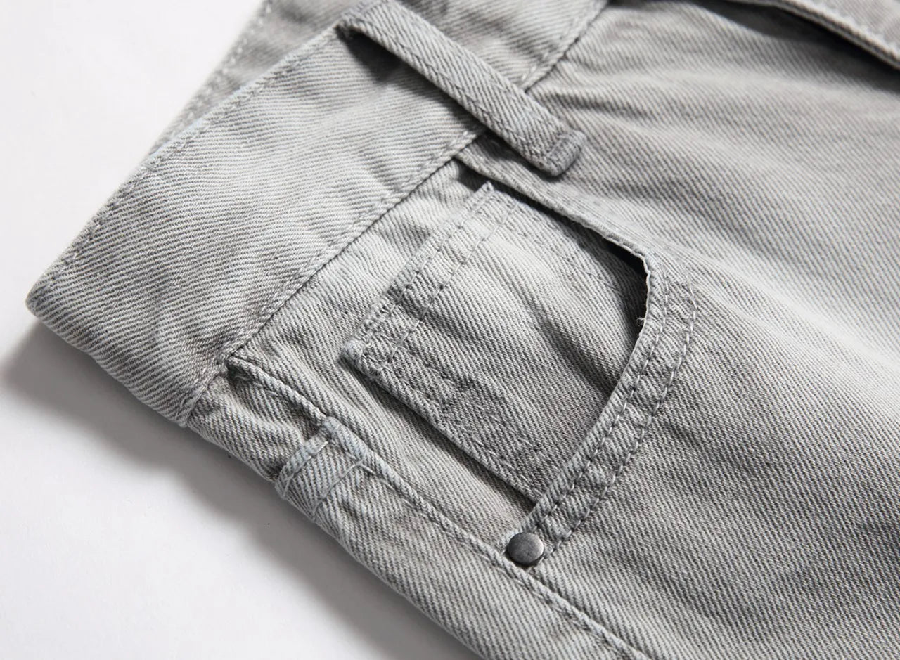 Jeans Boys Straight Ripped Children Washed Distressed Pockets Stretch Casual Denim Trousers Big Kids Streetwear 2025 Hole Pants