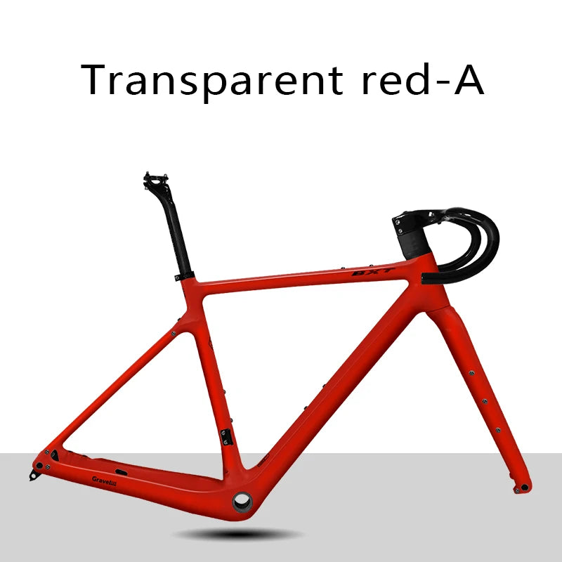BXT Disc Brake Carbon Gravel Bike Frame 700C/27.5er Max Use 47C/2.1 Tire Carbon Gravel Bicycle Frame Thru Axle Carbon MTB Frame