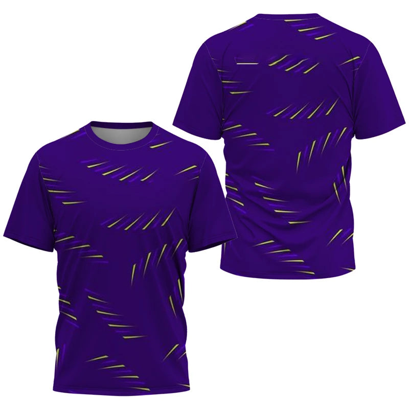 Simple Quick Dry Table Tennis T Shirts For Men Summer Short Sleeve Fashion 3D Printed Sports T-shirts Loose Breathable Gym Tops