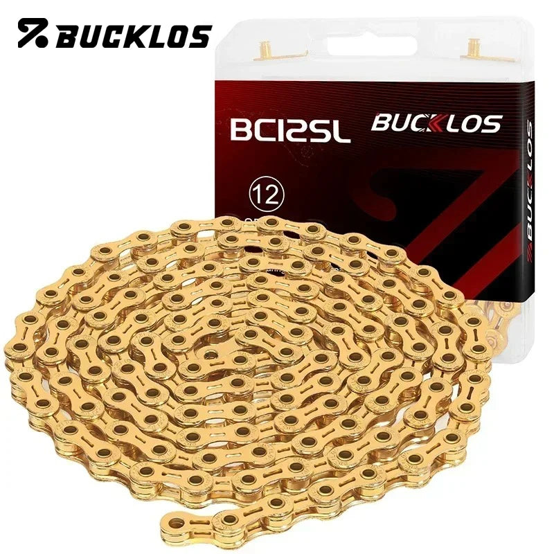 BUCKLOS MTB Road Bike Chain 8/9/10/11/12 Speed Bicycle Chains Universal EL/SL Road Bike Chain Gold/Silver Chains Bicycle Part