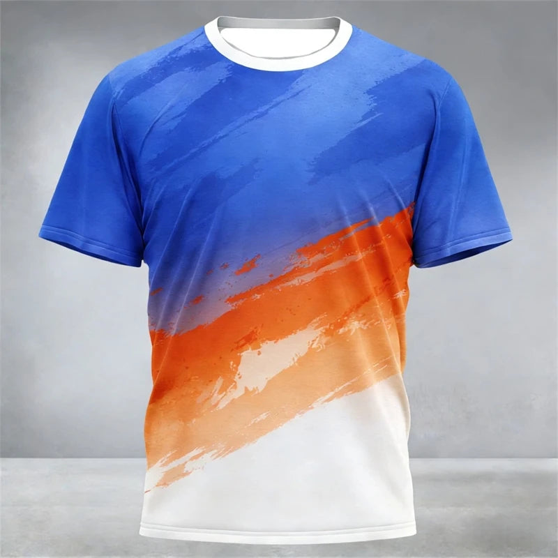 Simple Fashion Running Football Badminton T Shirts For Men Summer Casual Outdoor Fitness Sports T-shirts Loose Quick Dry Tees