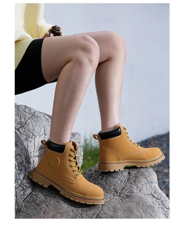 high-top Work Boots For Men Anti-smash Anti-puncture Work Shoes with Steel Toe leather safety shoes men for work waterproof shoe
