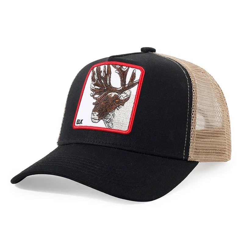 Animal Embroidery Color Block Cartoon Baseball Hats New Men Women Mesh Sunshade Casual Breathable Fashion Versatile Trucker Caps