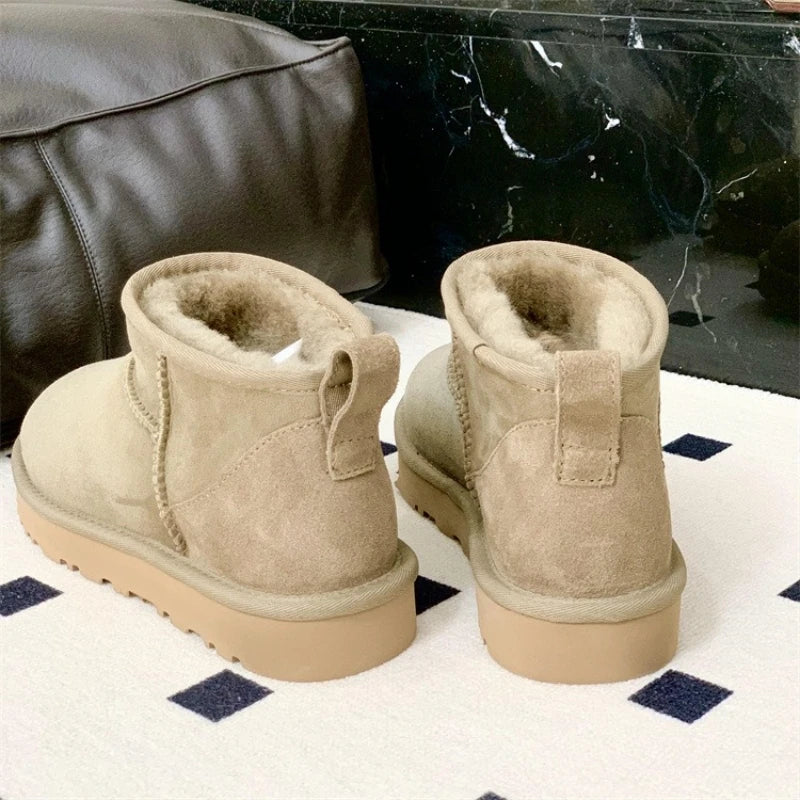 2026 New Design Winter Boots Women Super Mini Real Sheepskin Wool Comfort Warm Natural Fur Shoe Man Classic Snow Boot Size 35-44