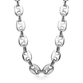 Stainless Steel Hip Hop Pig Nose Link Necklace Fashion Gothic Thick Chian 18k Gold Paled High Quality Coffee Bean Beads Necklace