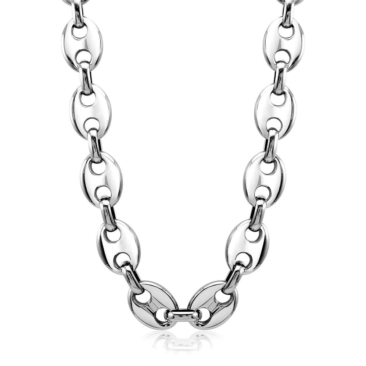 Stainless Steel Hip Hop Pig Nose Link Necklace Fashion Gothic Thick Chian 18k Gold Paled High Quality Coffee Bean Beads Necklace