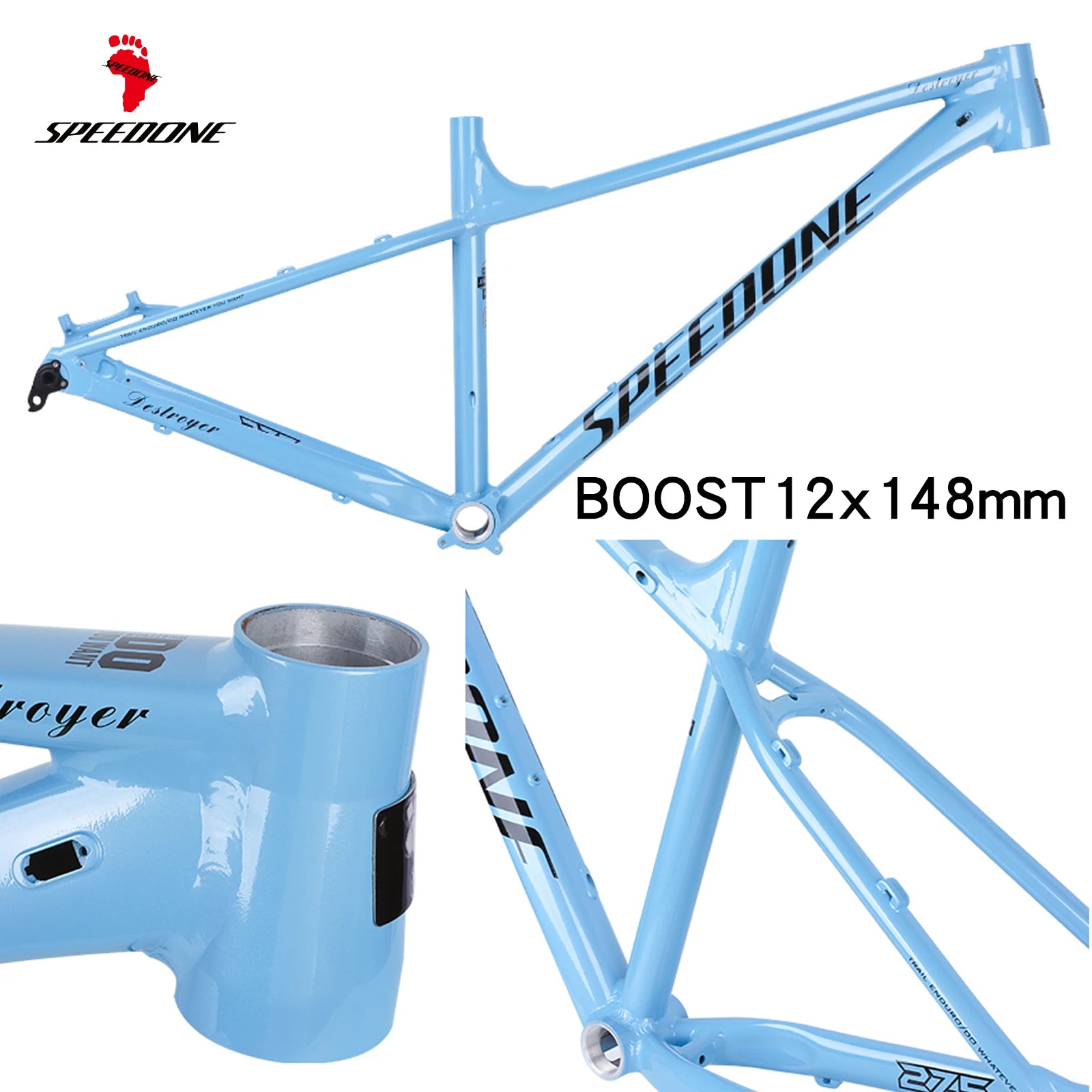 SPEEDONE 27.5/29inch Ultralight Aluminum AlloyBike Frame Mountain Bike Hardtail Frame Internal Routing 148x12mm Thru Axle