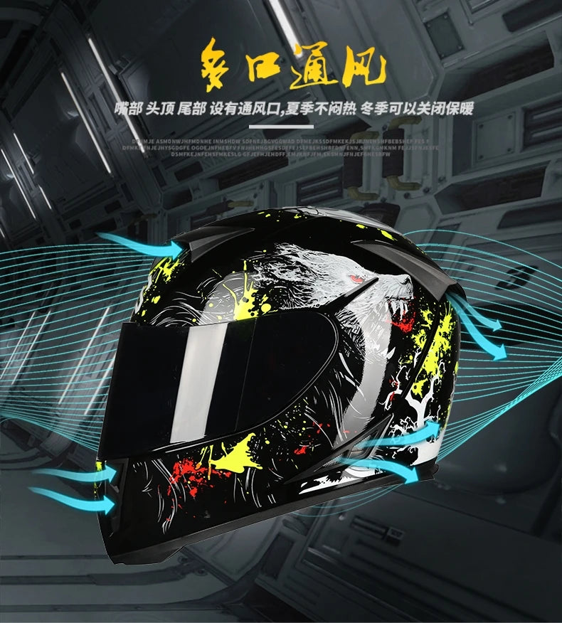 AIS helmet men and women electric motorcycle hard hat full helmet four-season summer knight head