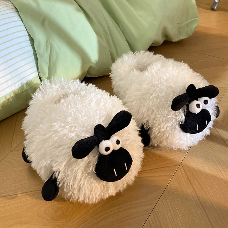 Newest cat paw feet slippers woman fluffy closed heel home shoes for women winter warm slip on animal claw slipper furry loafer