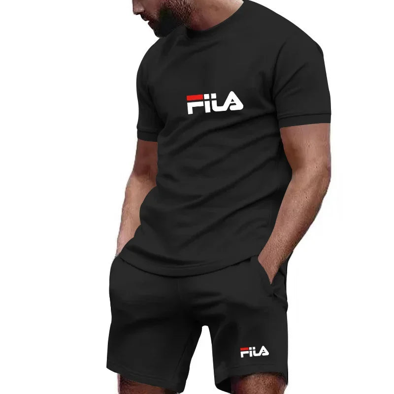 2026 Summer Men's Casual Loose Comfortable Mesh Breathable Quick-Dry Short-Sleeved Sports T-Shirt Shorts Set