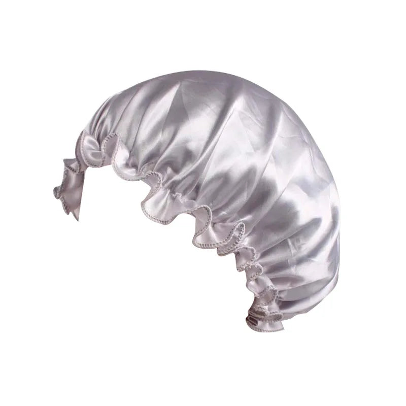 Women Solid Satin Sleeping Night Caps Elastic Band Hair Care Bonnets Used To Hair Care
