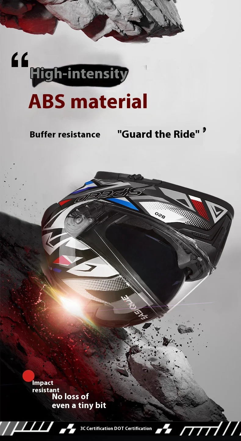 New Flip Up Motorcycle Helmet Dual Lens Sun Visor DOT Certified Bluetooth Compatible Unisex Adult Motorbike Full Face Helmet