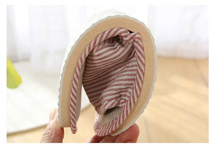 Four Season Linen Home Slippers Women Indoor Bedroom Women House Slides Autumn Unisex Lovers Shoes Adults Outdoor Casual Sandals