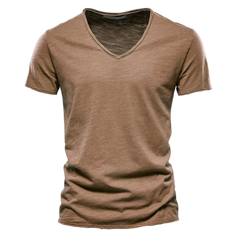 Men Fashion v-Neck t-Shirts Oversized Cotton t Shirt For Man Short Sleeve Top Tees Slim Casual Gym t Shirt Blouses Man Clothing