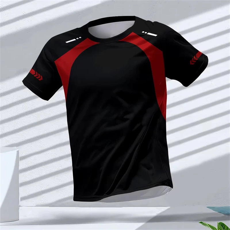 Simple Fashion Sports T-shirts For Men Summer Outdoor Short Sleeve 3D Printed T Shirts Casual Oversized Running Gym Tees Tops