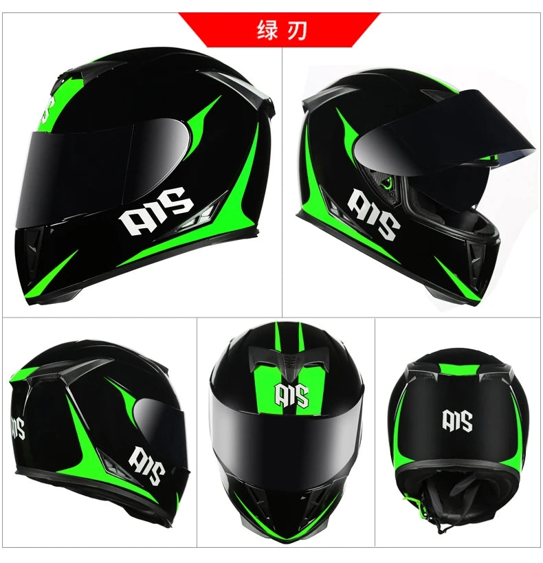 AIS helmet men and women electric motorcycle hard hat full helmet four-season summer knight head
