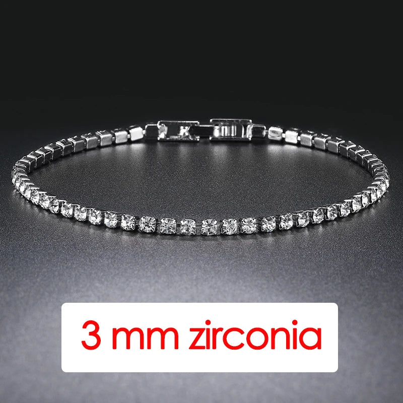 Luxury Crystal Tennis Bracelet Hip Hop Bracelet for Men Homme Trendy Punk Zirconia Couple  Chain on The Hand Streetwear Jewelry