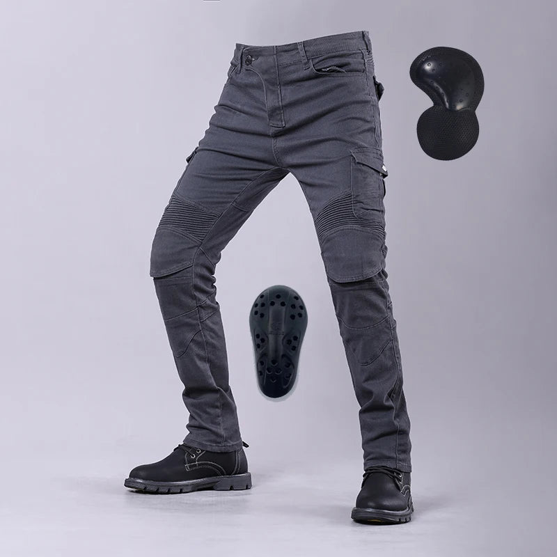 New Motorcycle Riding Pants Outdoor Men Women Leisure Elastic Moto Jeans Motorbike Trousers With Knee Hip Pads Protective Gear